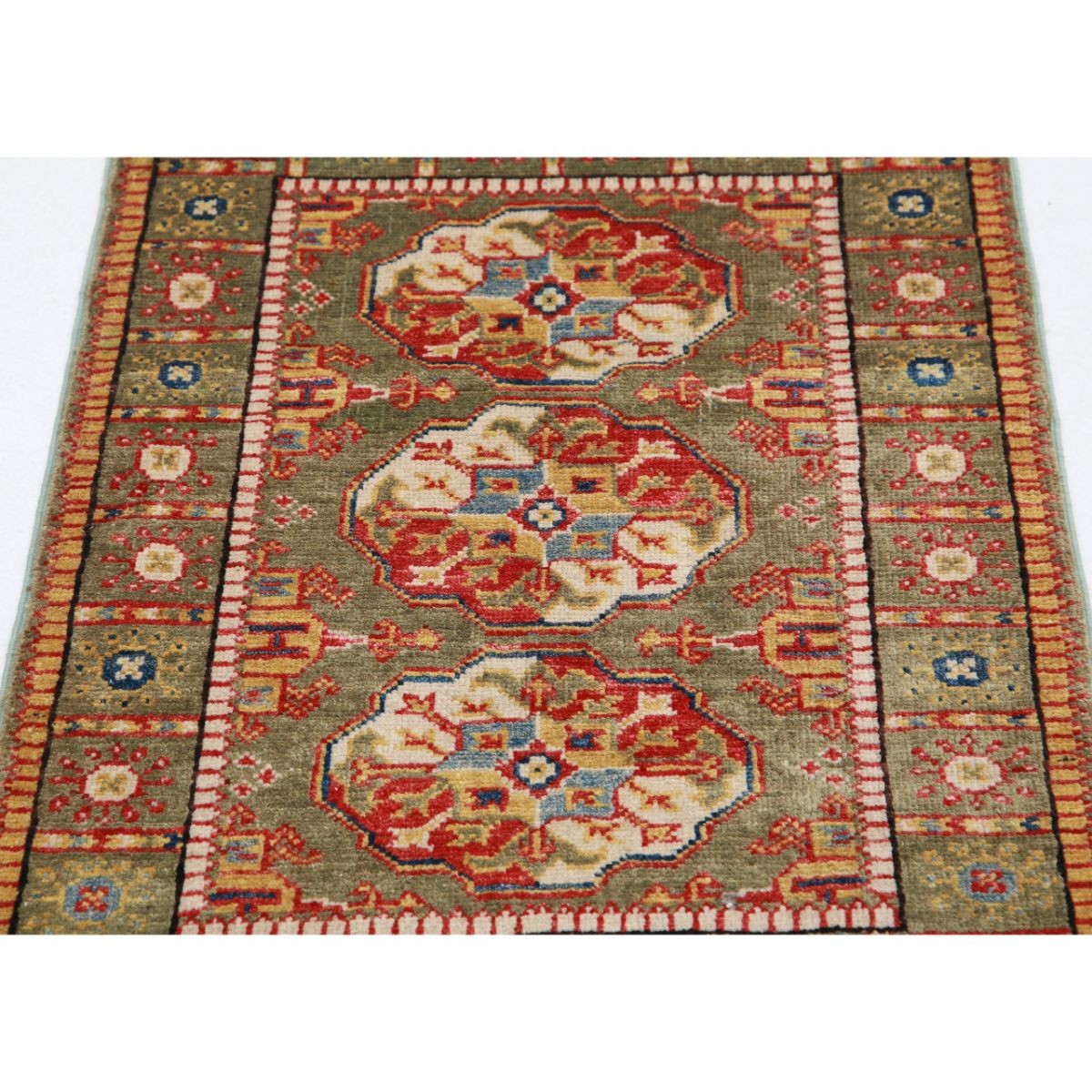 Revival 2x3 Handmade Double Knotted Washable Wool Rug - Colorful
