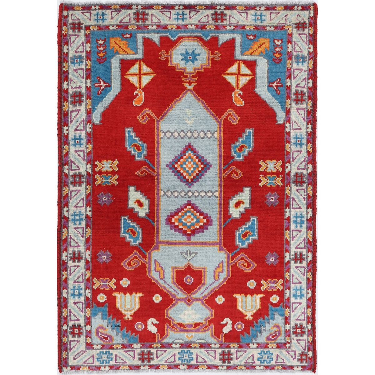 Revival 3x5 Handmade Double Knotted Washable Wool Rug - Colorful