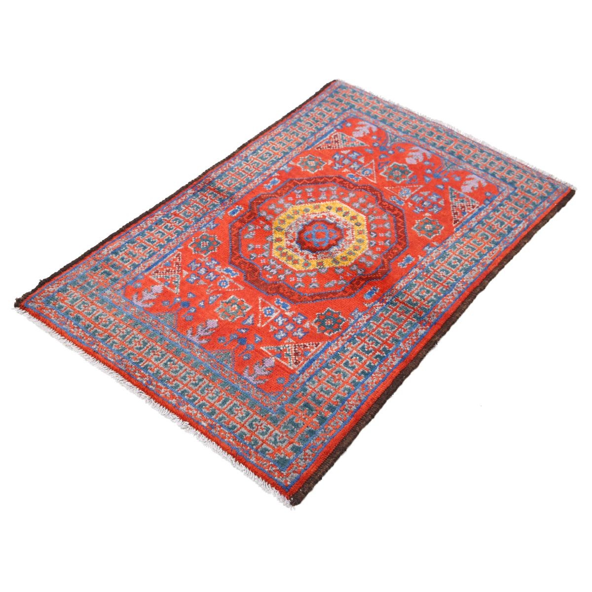Revival 3x4 Handmade Double Knotted Washable Wool Rug - Colorful