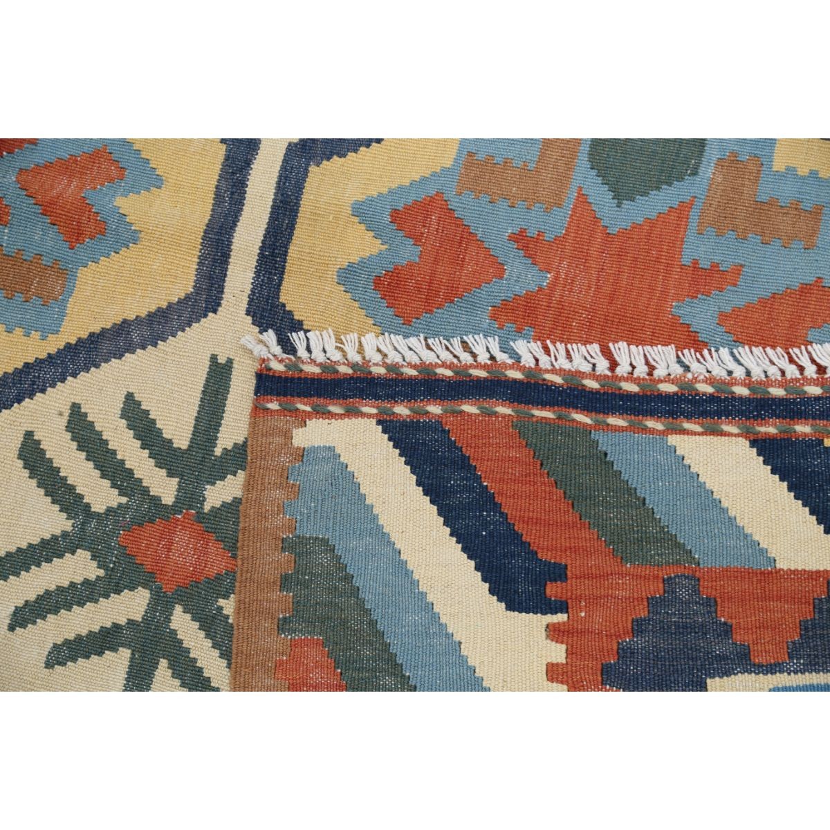 Kafkaas 5x7 Hand Woven Washable Wool Rug - Colorful