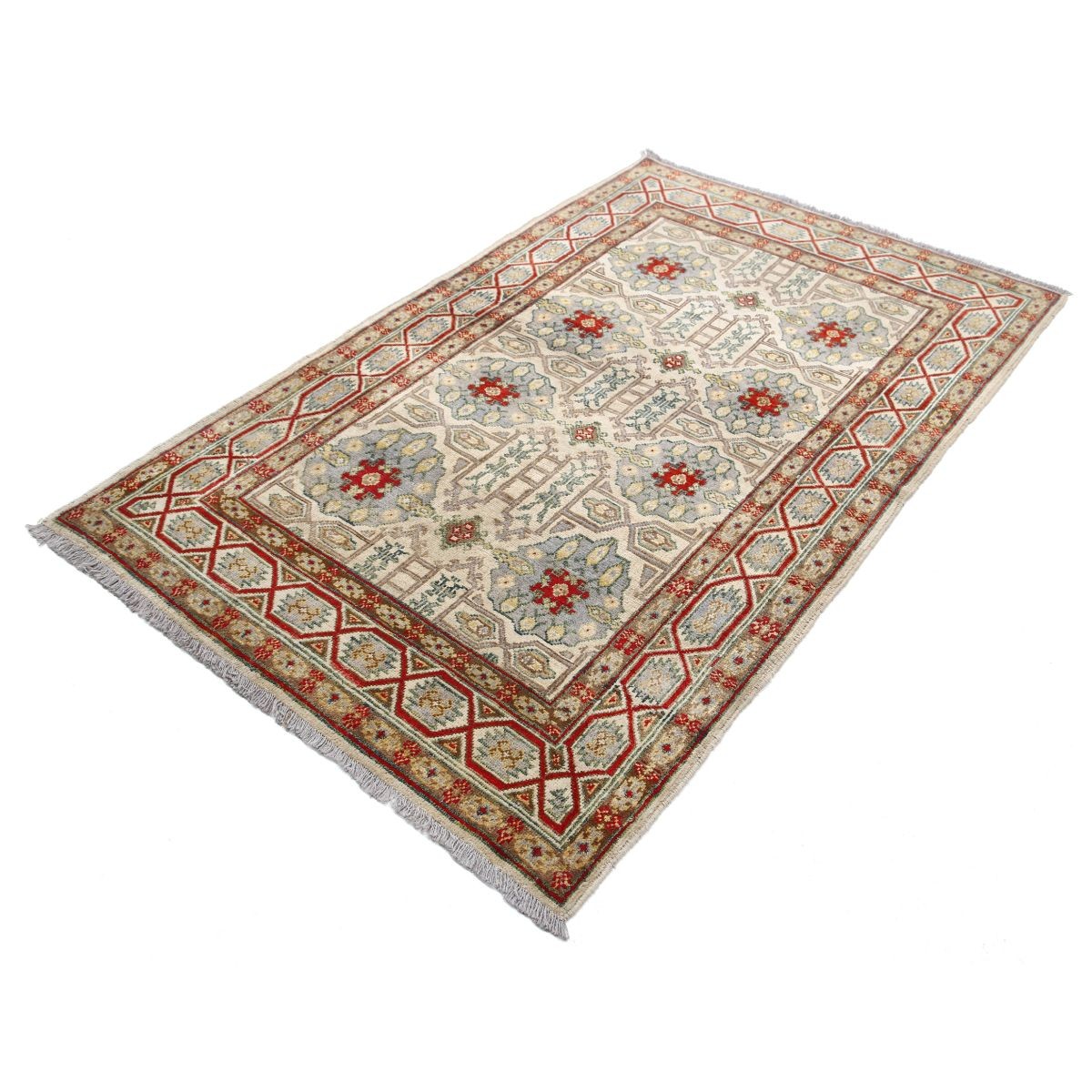 Revival 4x7 Handmade Double Knotted Washable Wool Rug - Colorful