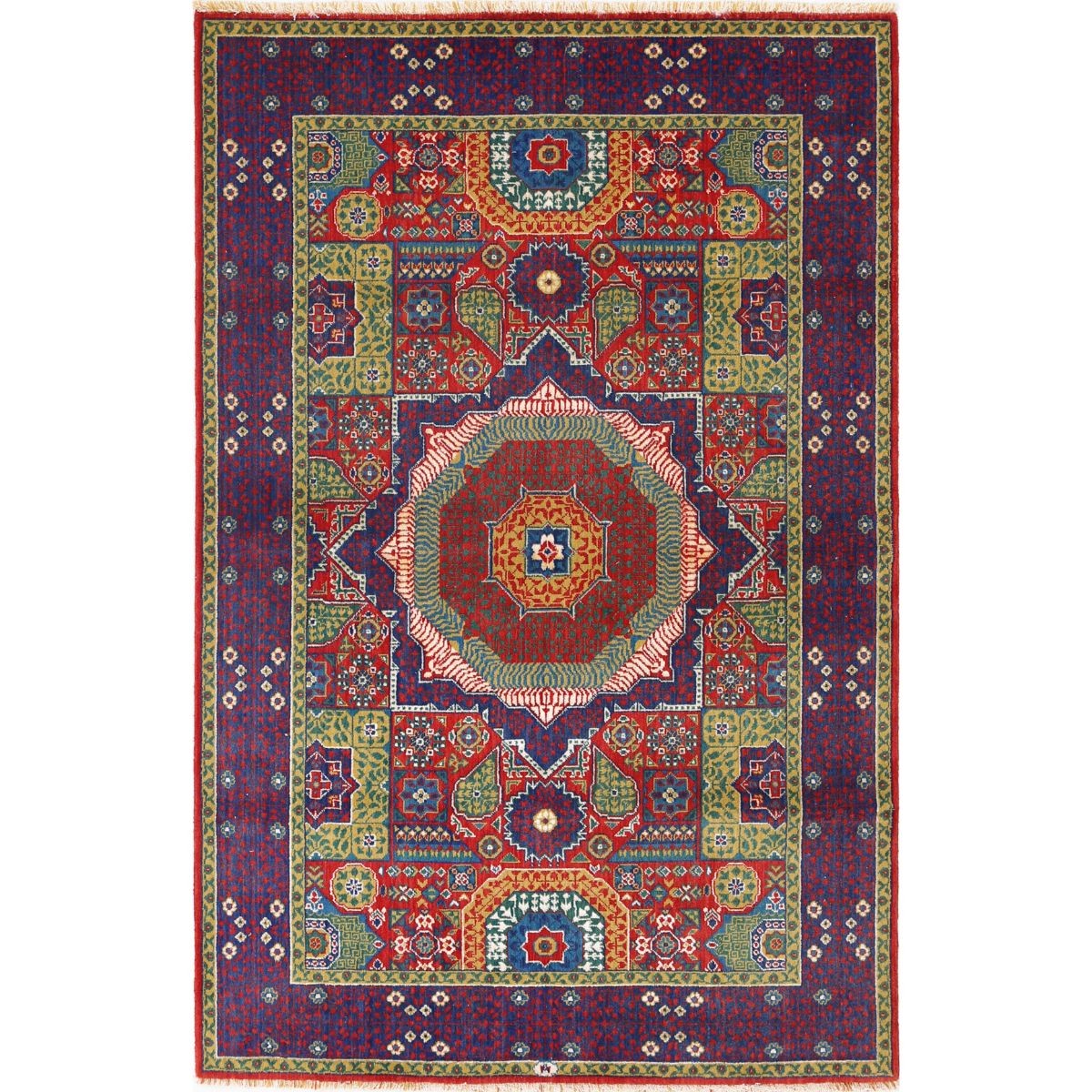 Gulshan-3'10" 4x6 Powered-Loomed Washable Wool Rug - Colorful