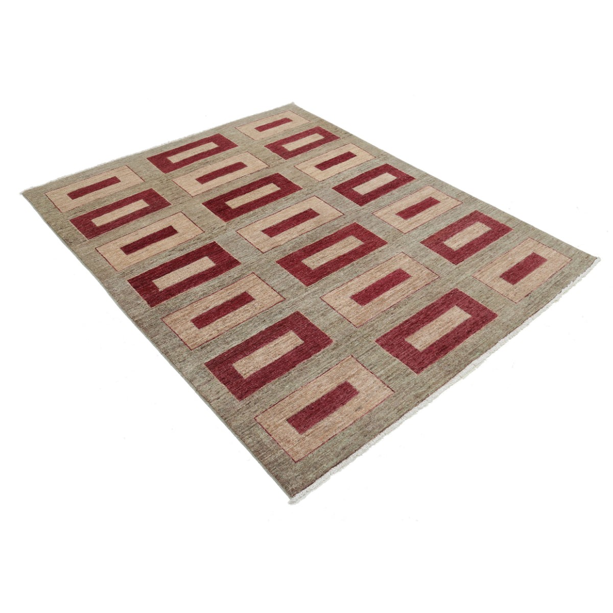 Modcar 5x7 Handmade Double Knotted Washable Wool Rug - Colorful