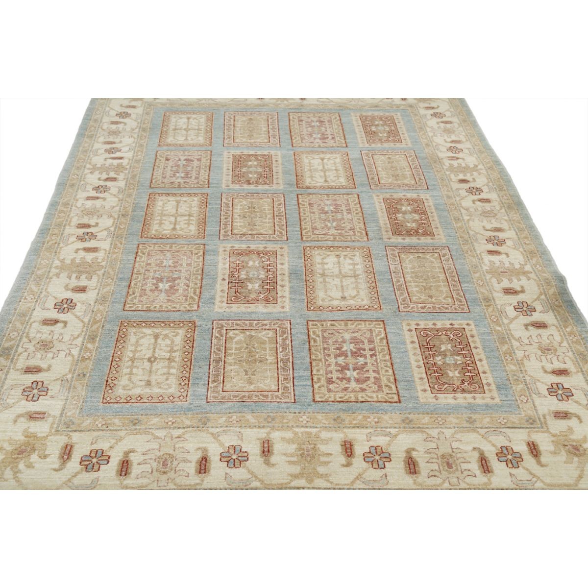 Bakhtiari 6x7 Handmade Double Knotted Washable Wool Rug - Soft Hues