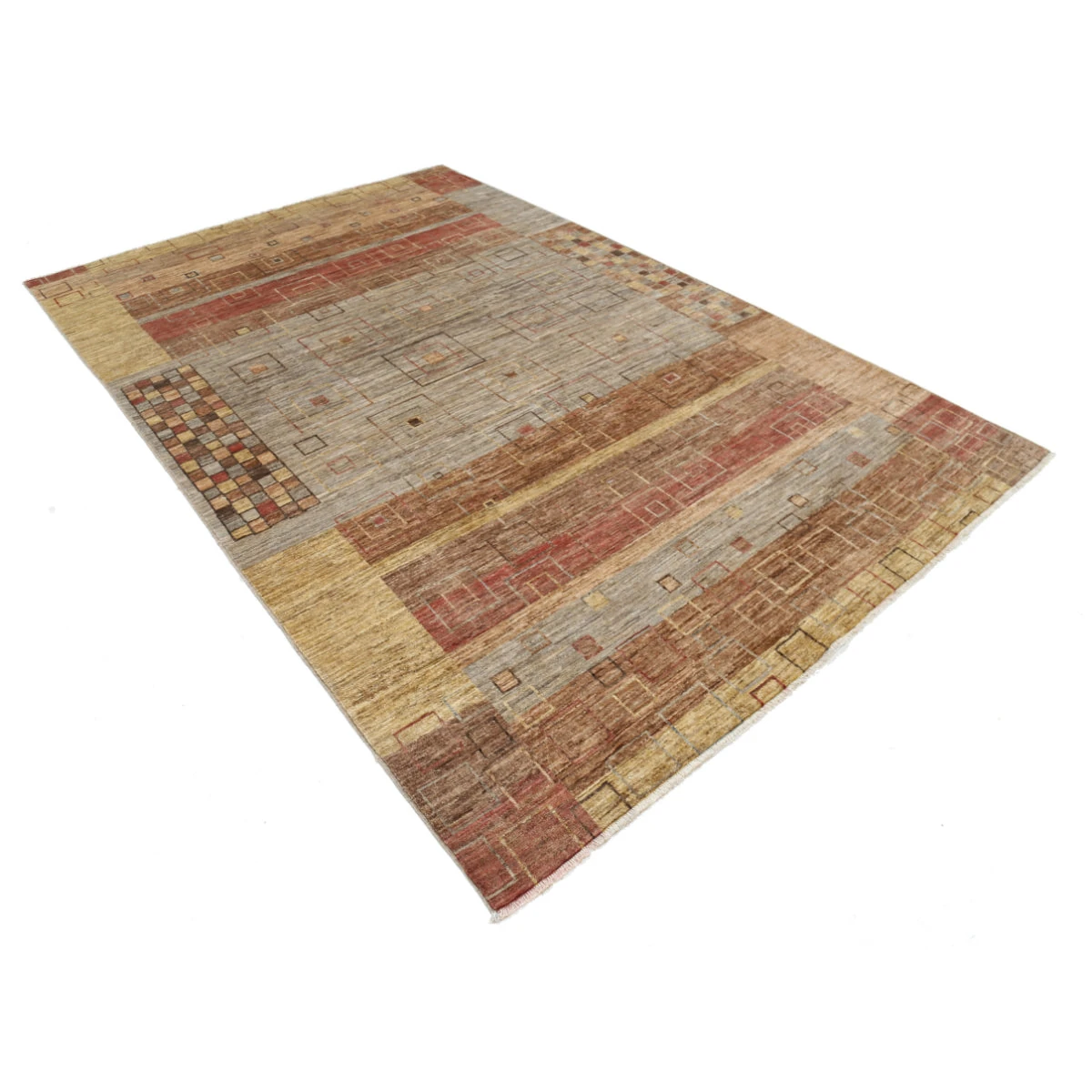 Modcar 7x10 Handmade Double Knotted Washable Wool Rug - Colorful