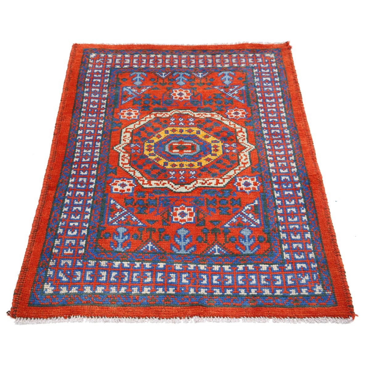 Revival 3x4 Handmade Double Knotted Washable Wool Rug - Colorful