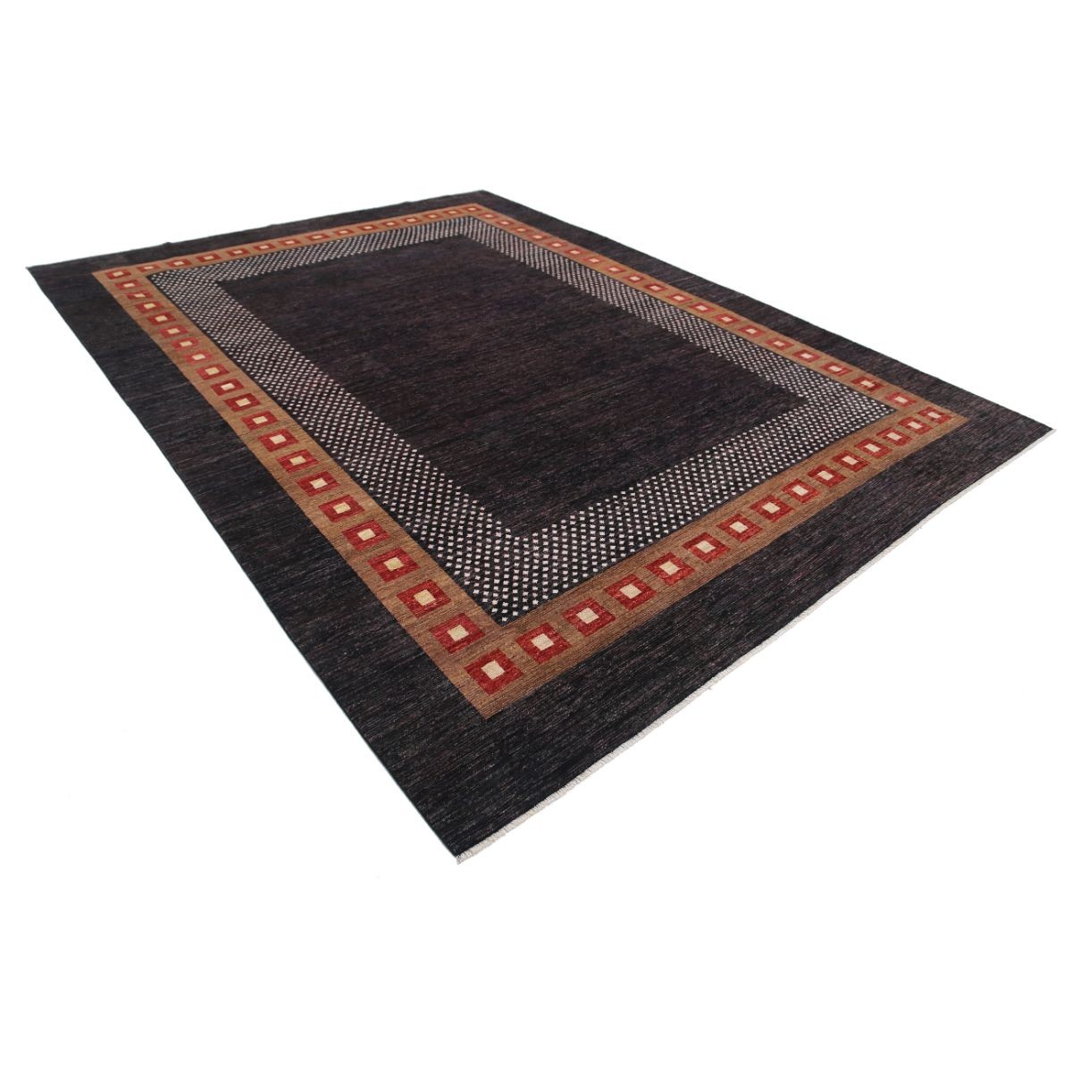 Modcar 9x12 Handmade Double Knotted Washable Wool Rug - Colorful