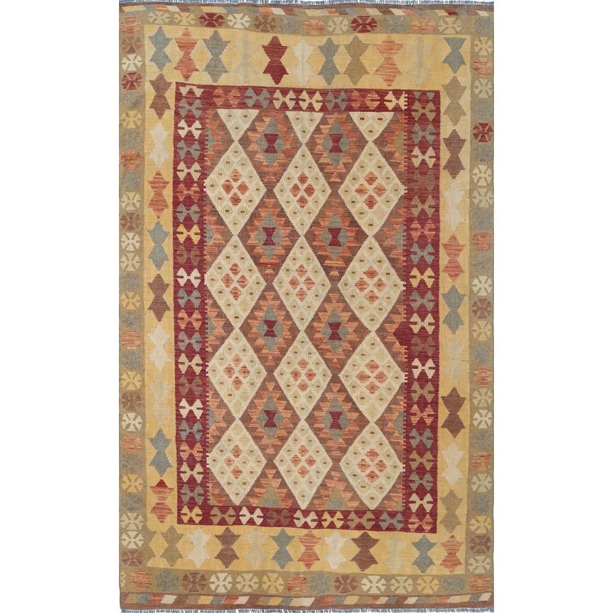 Maimana 6x10 Hand Woven Washable Wool Rug - Colorful