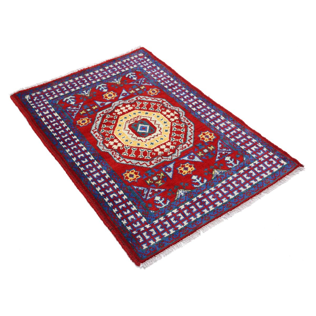 Revival 3x4 Handmade Double Knotted Washable Wool Rug - Colorful