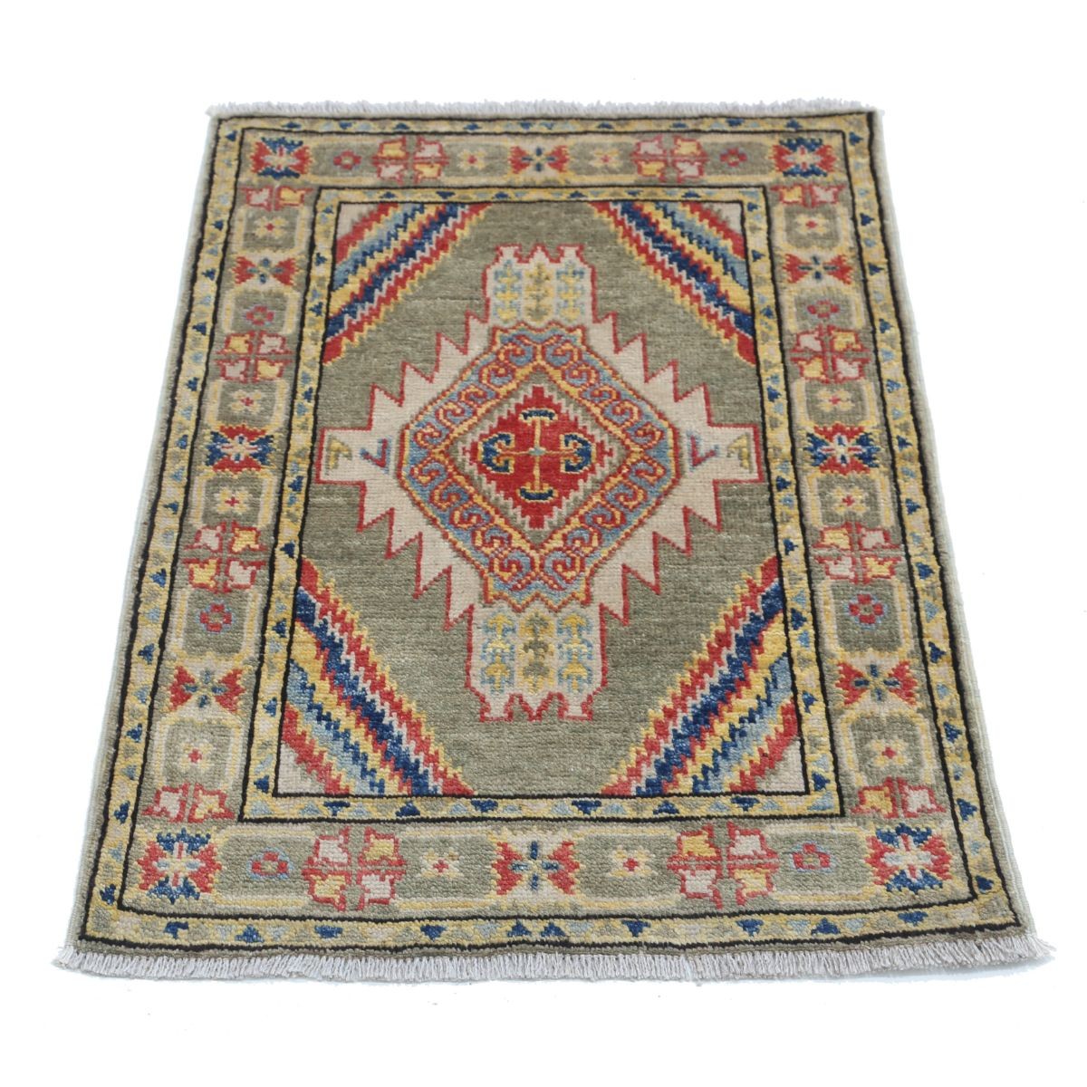 Revival 2x3 Handmade Double Knotted Washable Wool Rug - Colorful