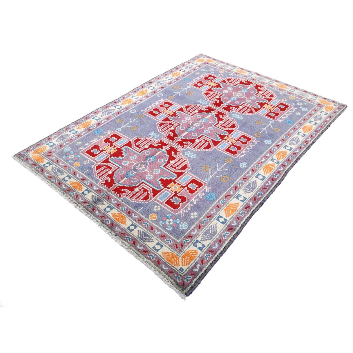 Revival 5x7 Handmade Double Knotted Washable Wool Rug - Colorful