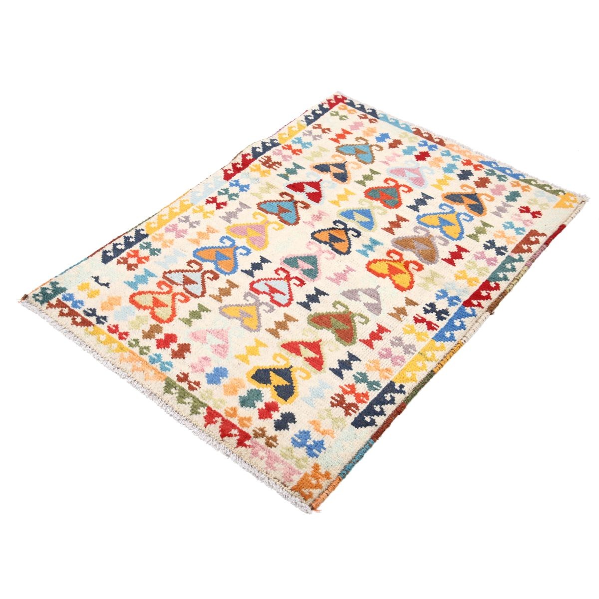 Revival 3x4 Handmade Double Knotted Washable Wool Rug - Colorful