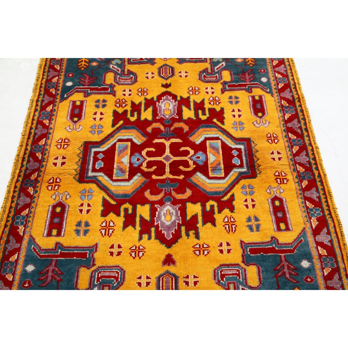 Revival 4x6 Handmade Double Knotted Washable Wool Rug - Colorful