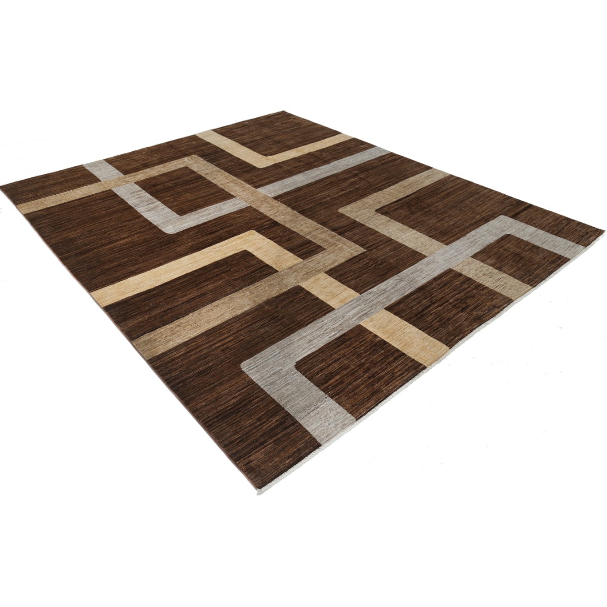 Modcar 8x9 Handmade Double Knotted Washable Wool Rug - Colorful
