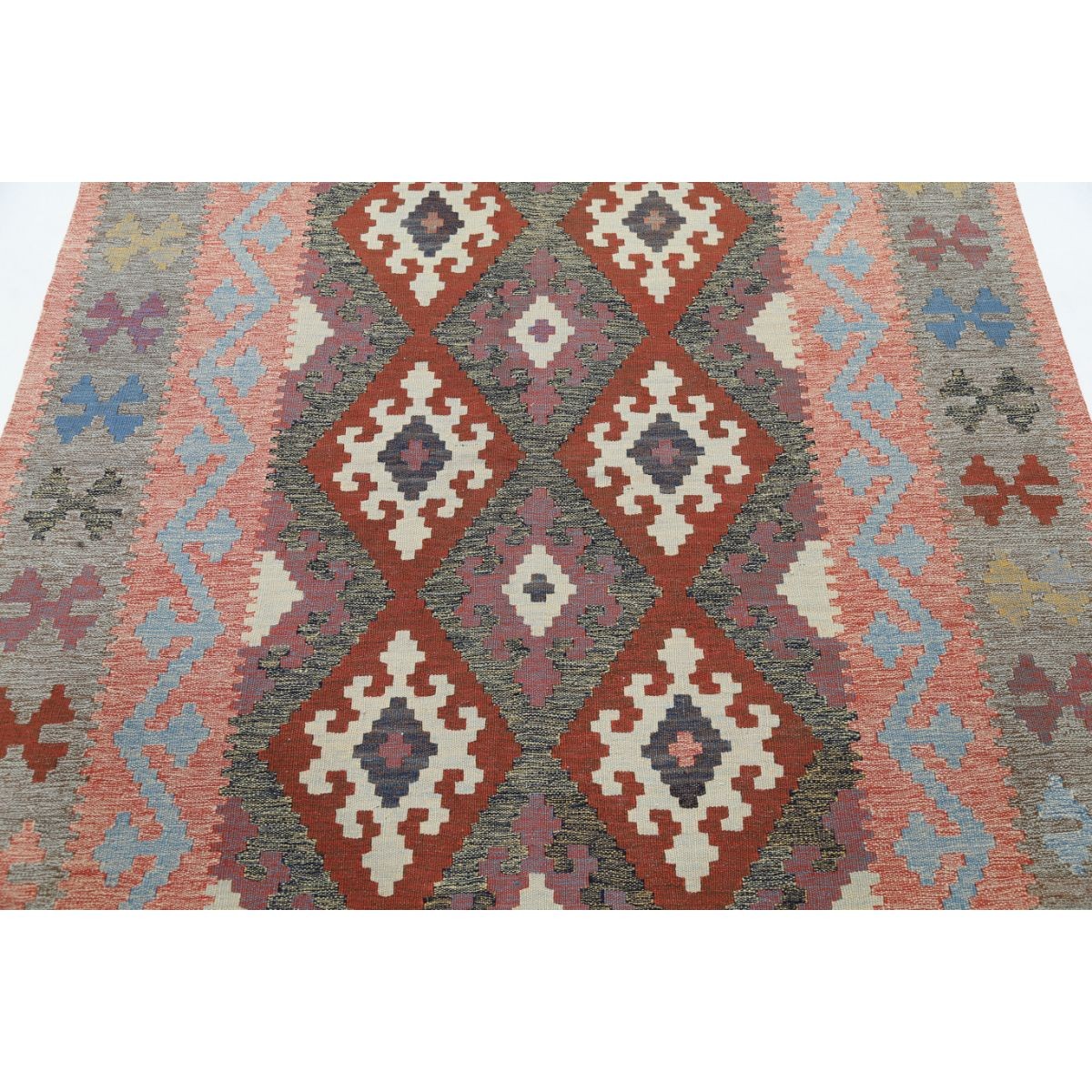 Kafkaas 5x6 Hand Woven Washable Wool Rug - Colorful