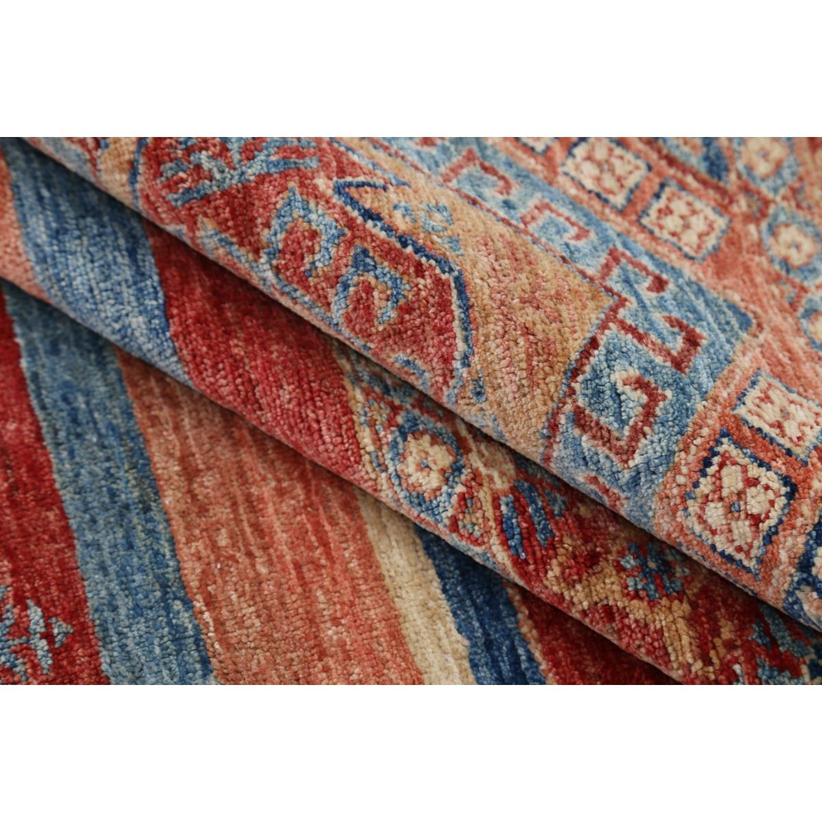 Khurjeen 7x9 Handmade Double Knotted Washable Wool Rug - Colorful