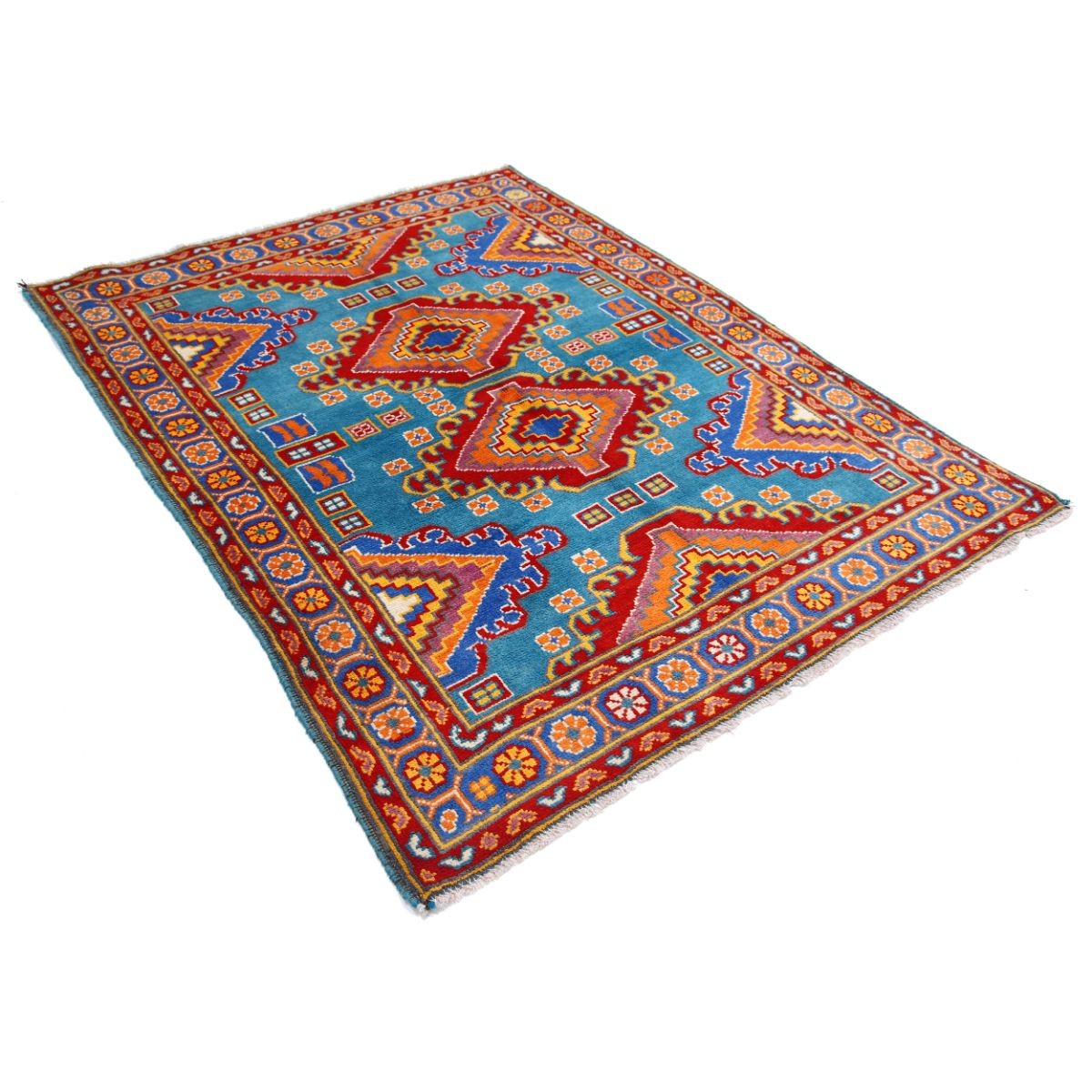 Revival 5x7 Handmade Double Knotted Washable Wool Rug - Colorful