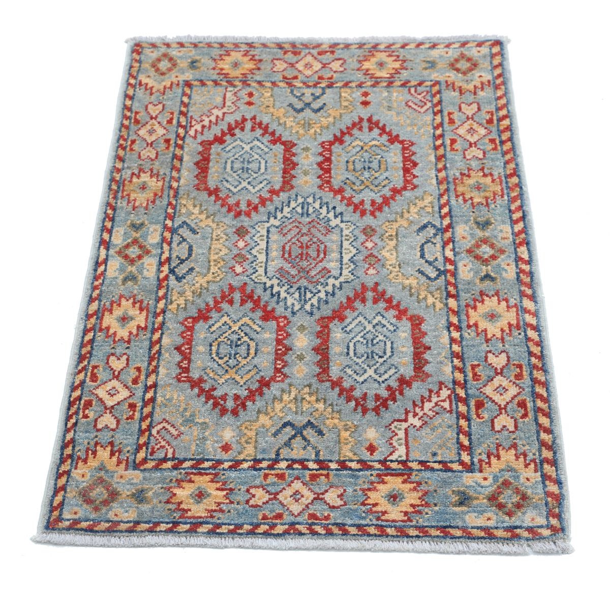 Revival 2x3 Handmade Double Knotted Washable Wool Rug - Colorful