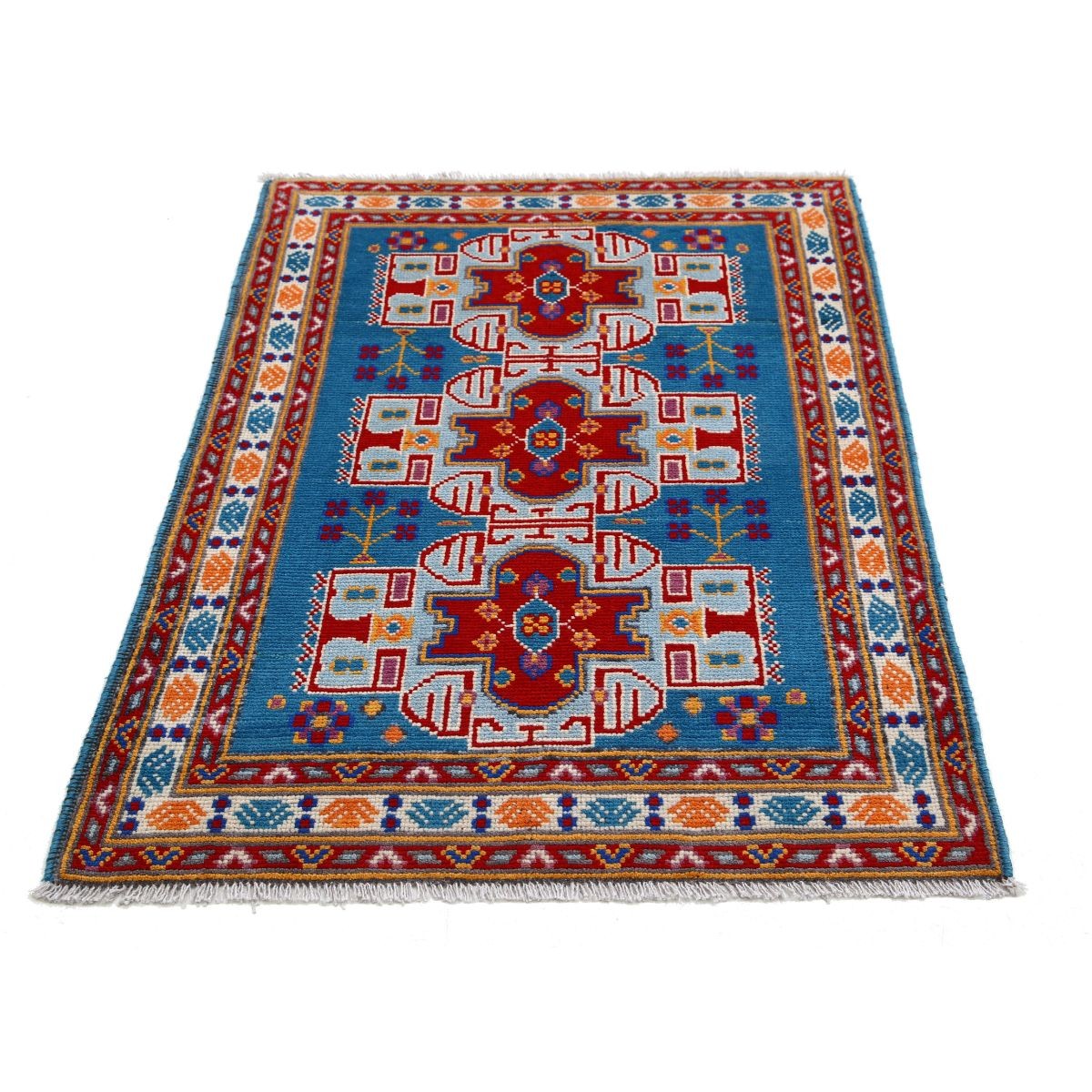 Revival 3x5 Handmade Double Knotted Washable Wool Rug - Colorful