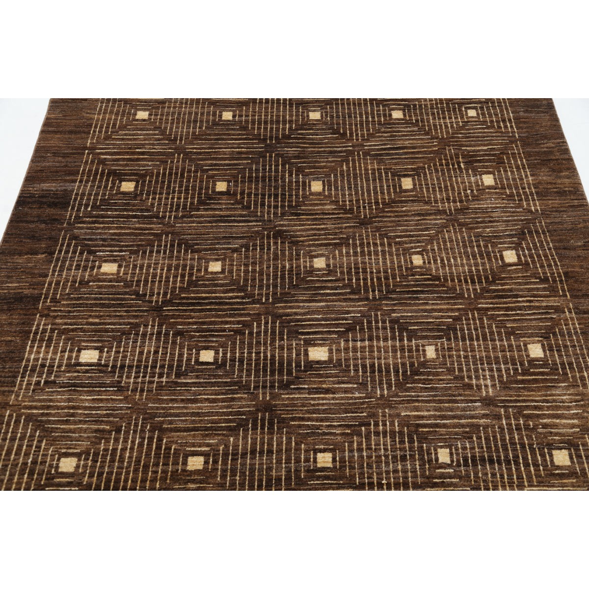 Modcar 5x6 Handmade Double Knotted Washable Wool Rug - Colorful