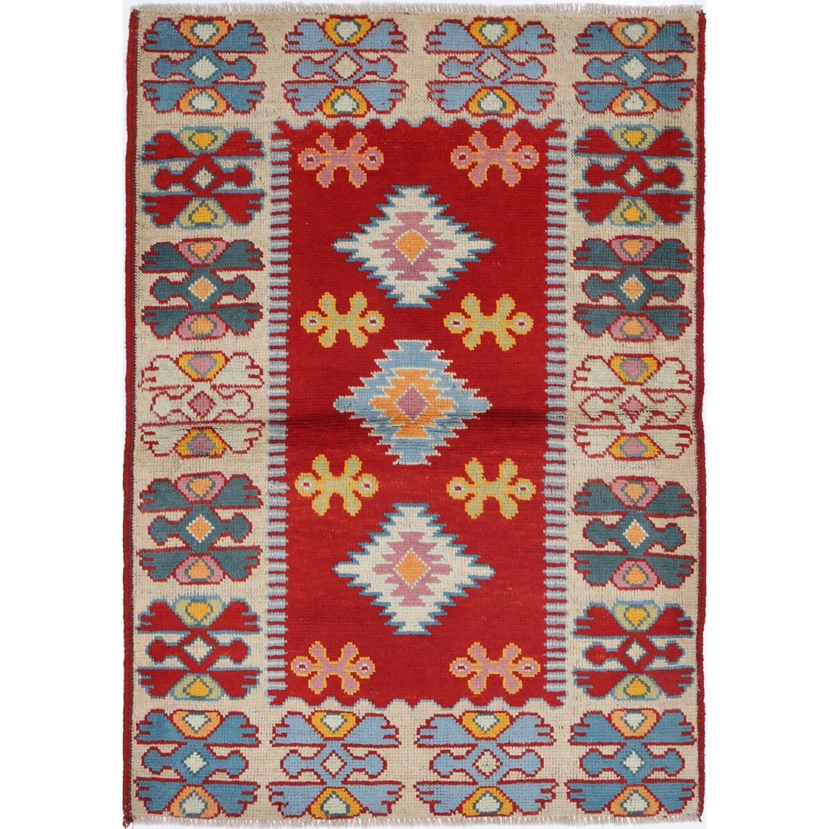 Revival 3x5 Handmade Double Knotted Washable Wool Rug - Colorful