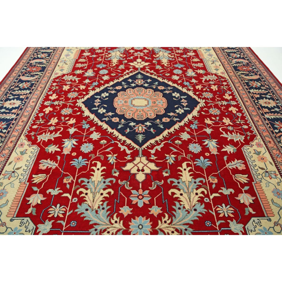 Heriz 10x14 Handmade Double Knotted Washable Wool Rug - Colorful
