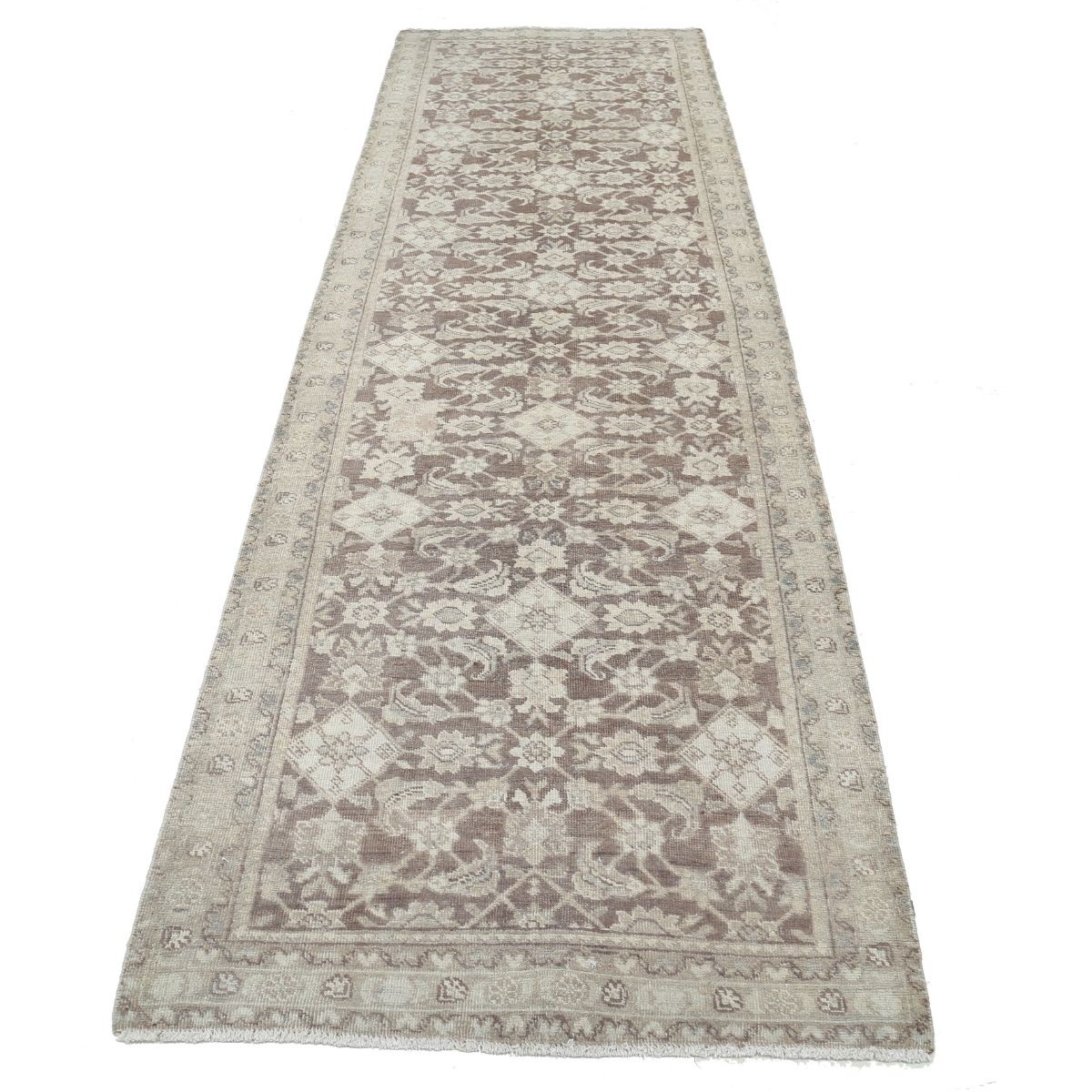 Vintage 3x12 Handmade Double Knotted Washable Wool Runner - Soft Hues