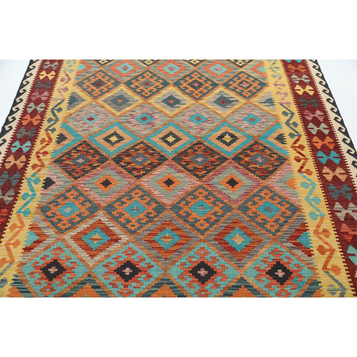 Maimana 6x10 Hand Woven Washable Wool Rug - Colorful