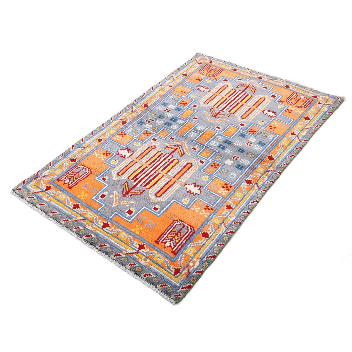 Revival 3x5 Handmade Double Knotted Washable Wool Rug - Colorful