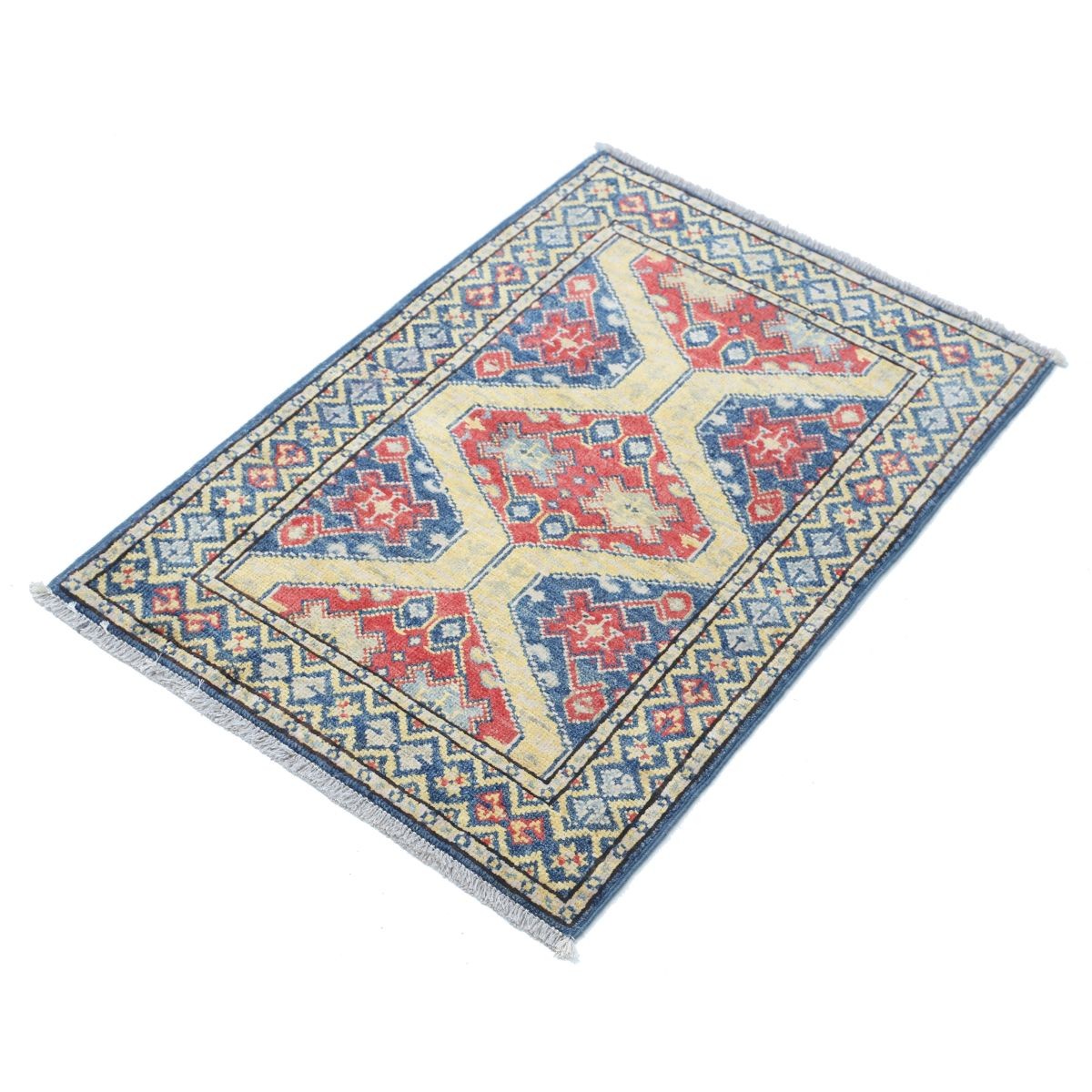 Revival 2x3 Handmade Double Knotted Washable Wool Rug - Colorful