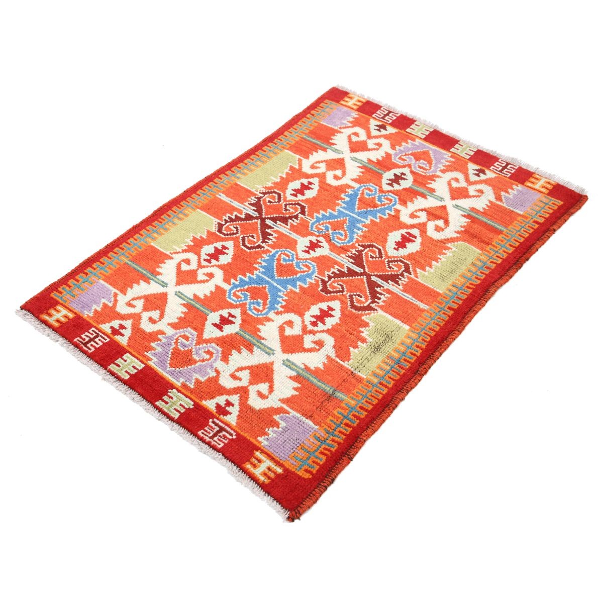 Revival 3x4 Handmade Double Knotted Washable Wool Rug - Colorful