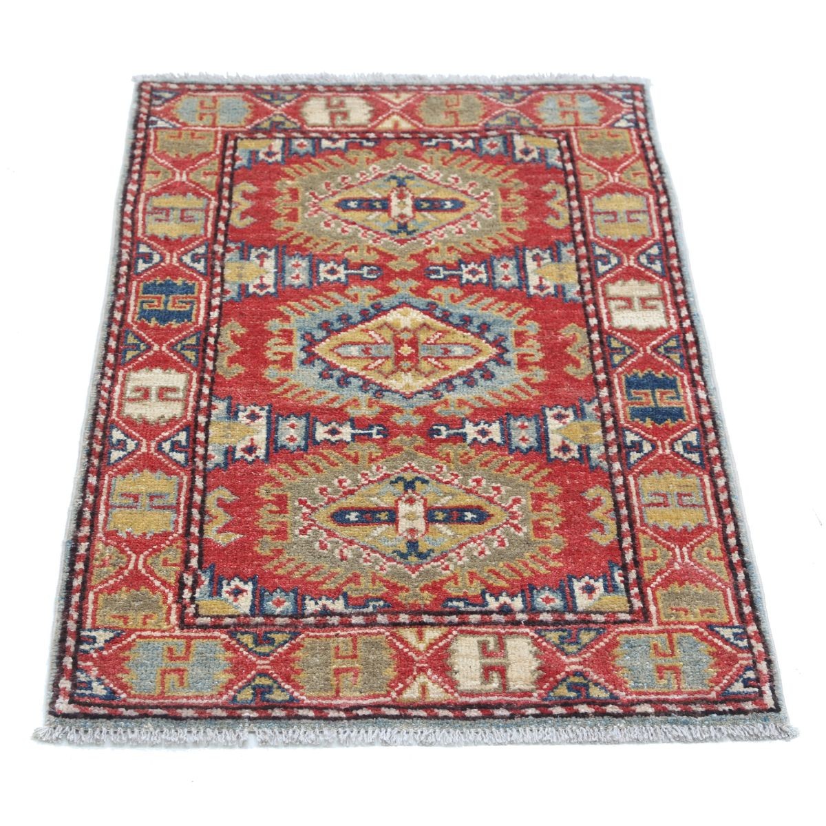 Revival 2x3 Handmade Double Knotted Washable Wool Rug - Colorful