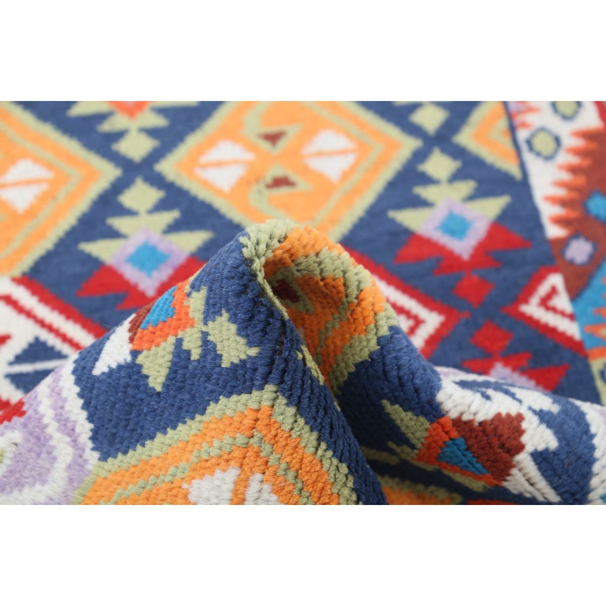 Revival 3x4 Handmade Double Knotted Washable Wool Rug - Colorful