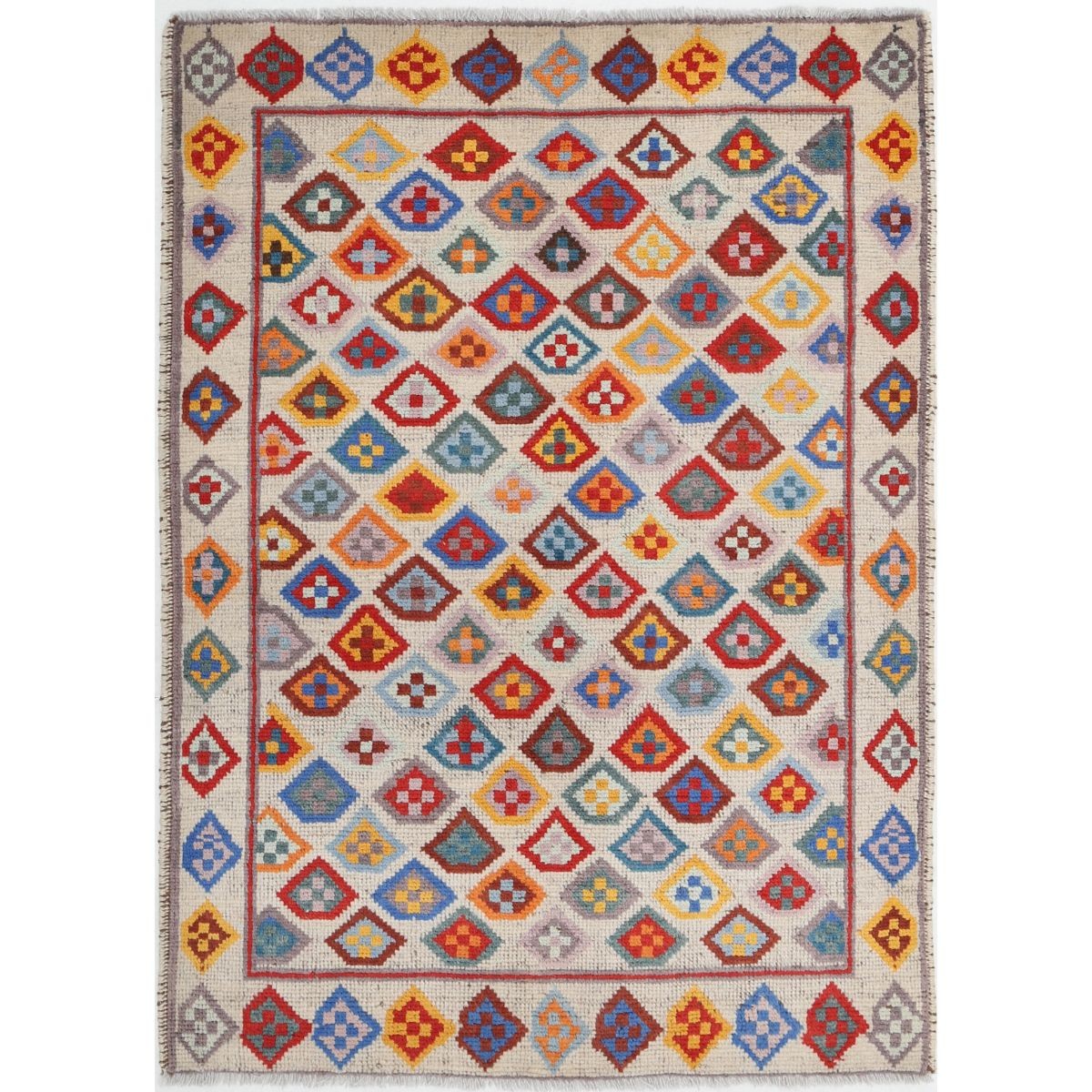 Revival 3x5 Handmade Double Knotted Washable Wool Rug - Colorful