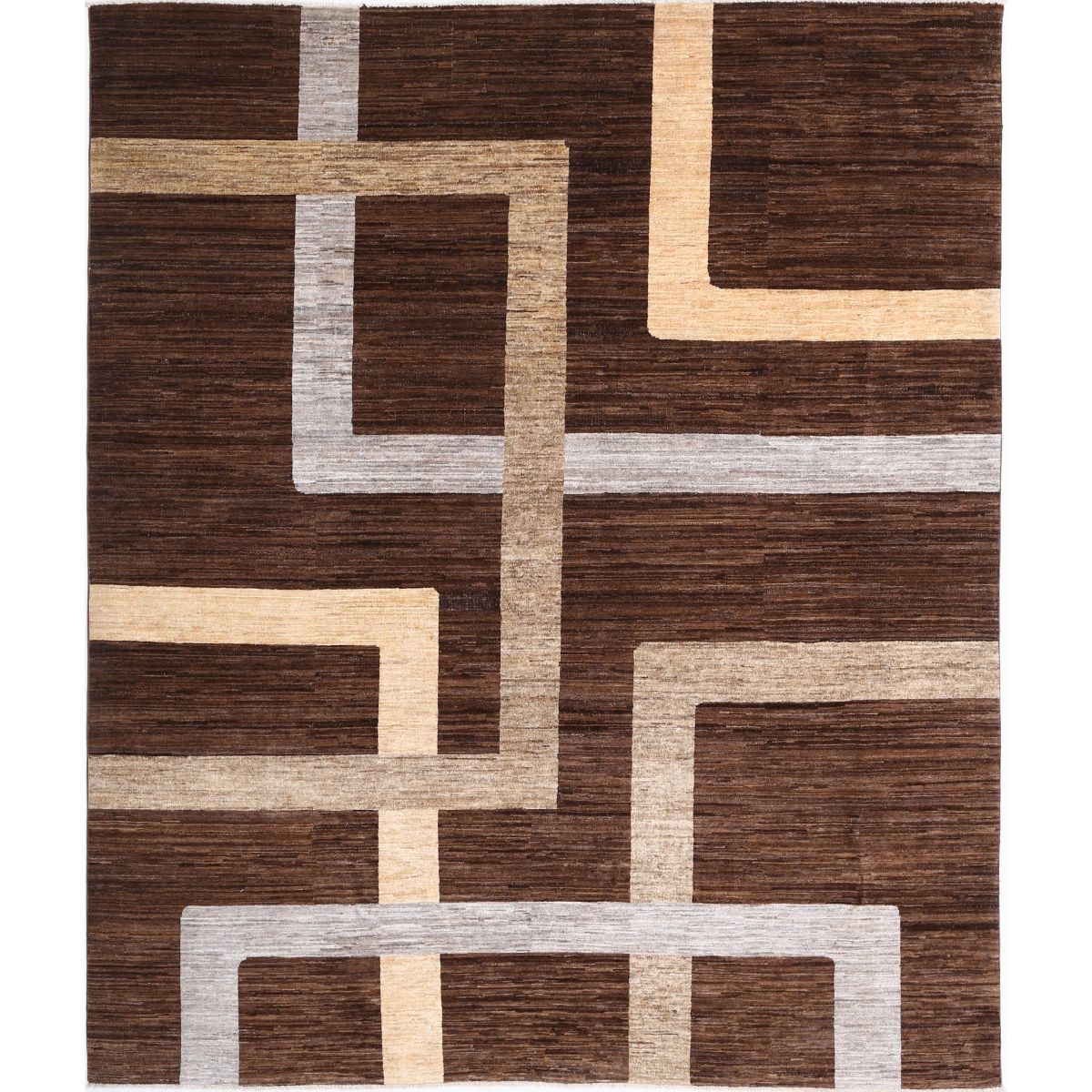 Modcar 8x9 Handmade Double Knotted Washable Wool Rug - Colorful