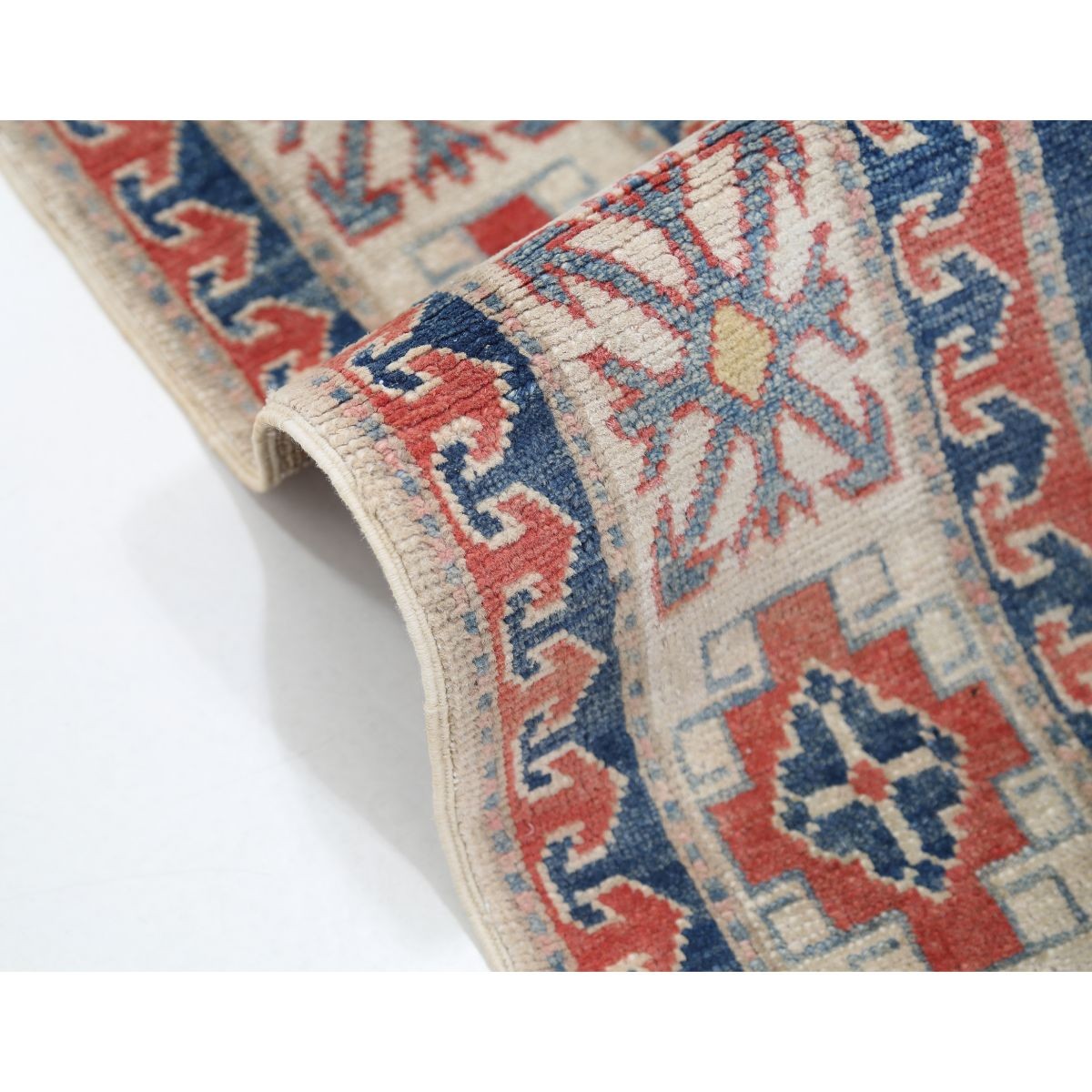 Kazak 5x7 Handmade Double Knotted Washable Wool Rug - Colorful