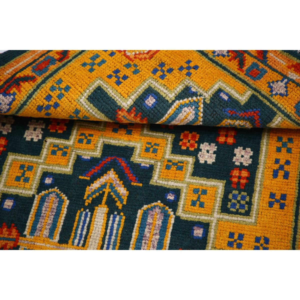 Revival 3x4 Handmade Double Knotted Washable Wool Rug - Colorful