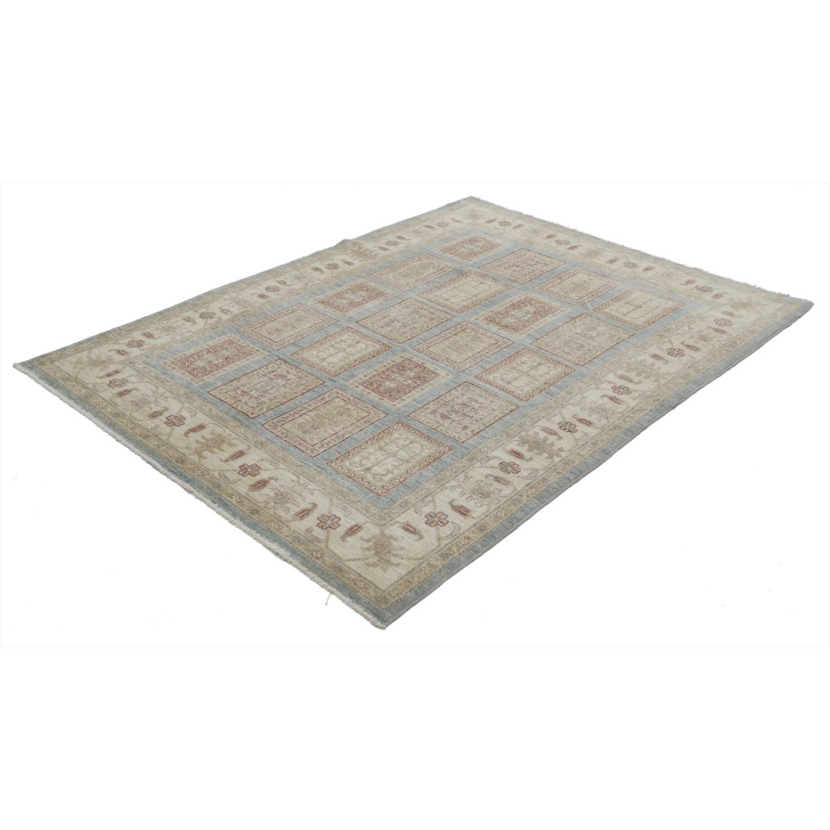 Bakhtiari 6x7 Handmade Double Knotted Washable Wool Rug - Soft Hues