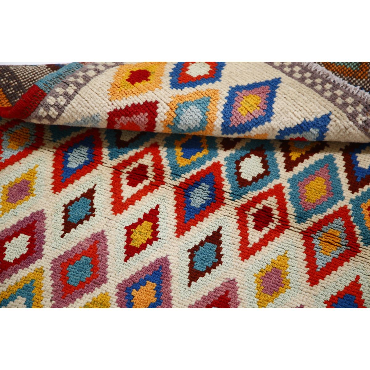 Revival 3x4 Handmade Double Knotted Washable Wool Rug - Colorful