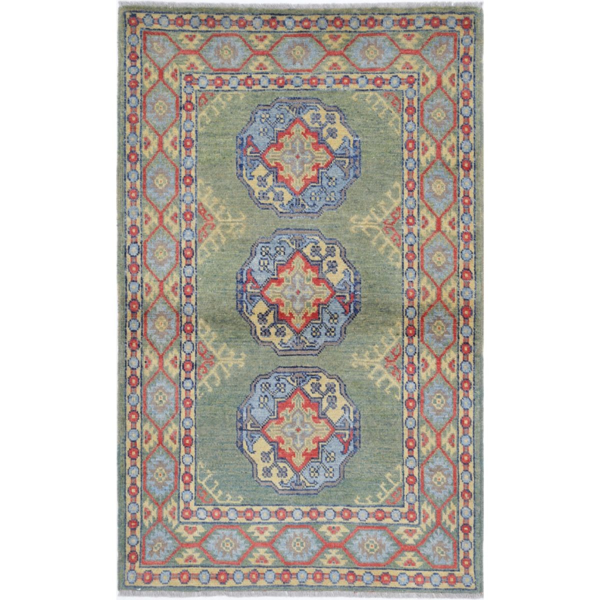 Revival 3x5 Handmade Double Knotted Washable Wool Rug - Colorful