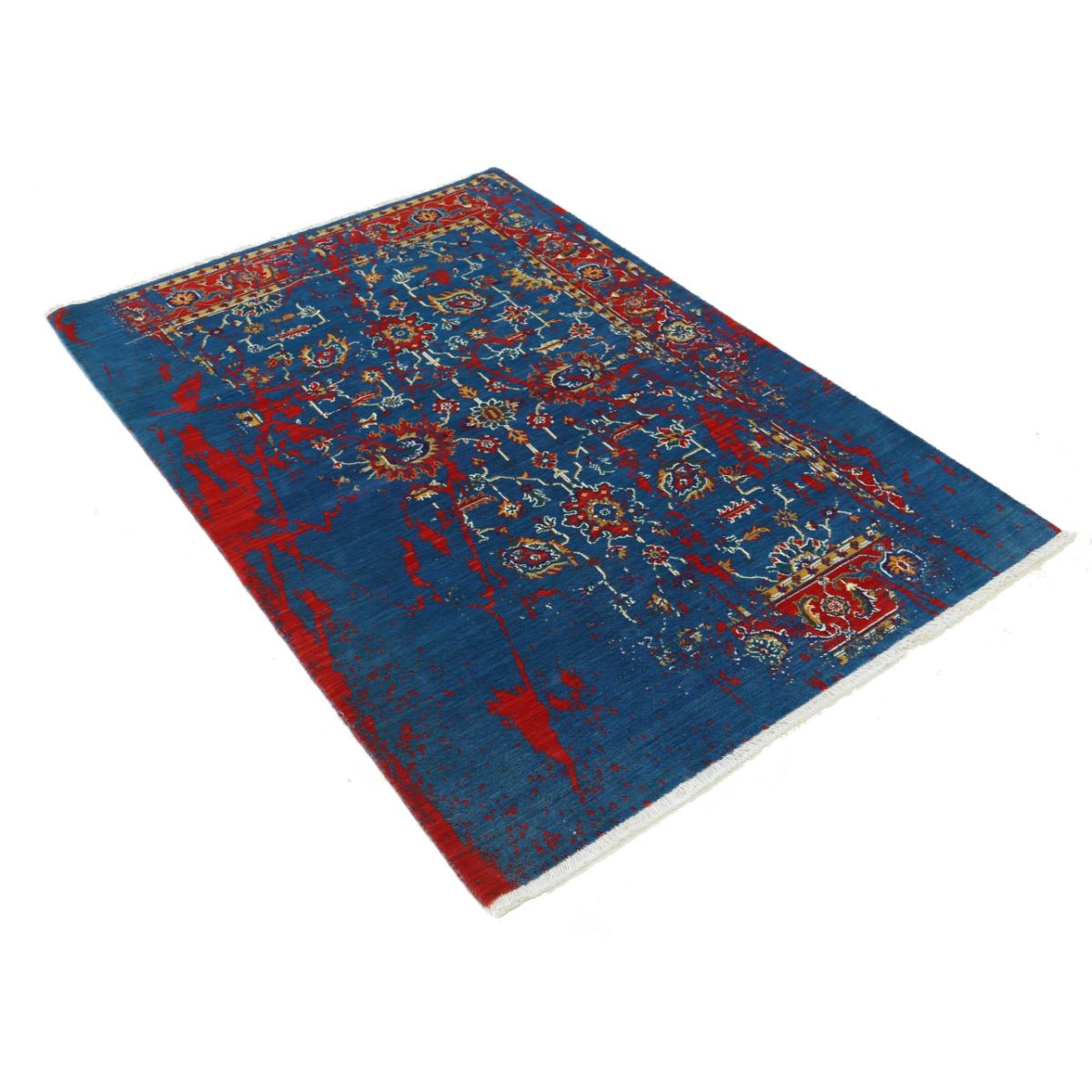 Gulshan 4x6 Machine-Made Washable Wool Rug - Colorful