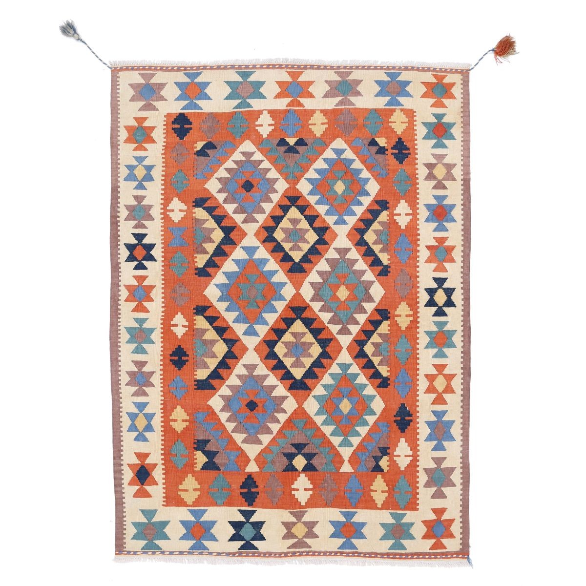 Kafkaas 5x7 Hand Woven Washable Wool Rug - Colorful