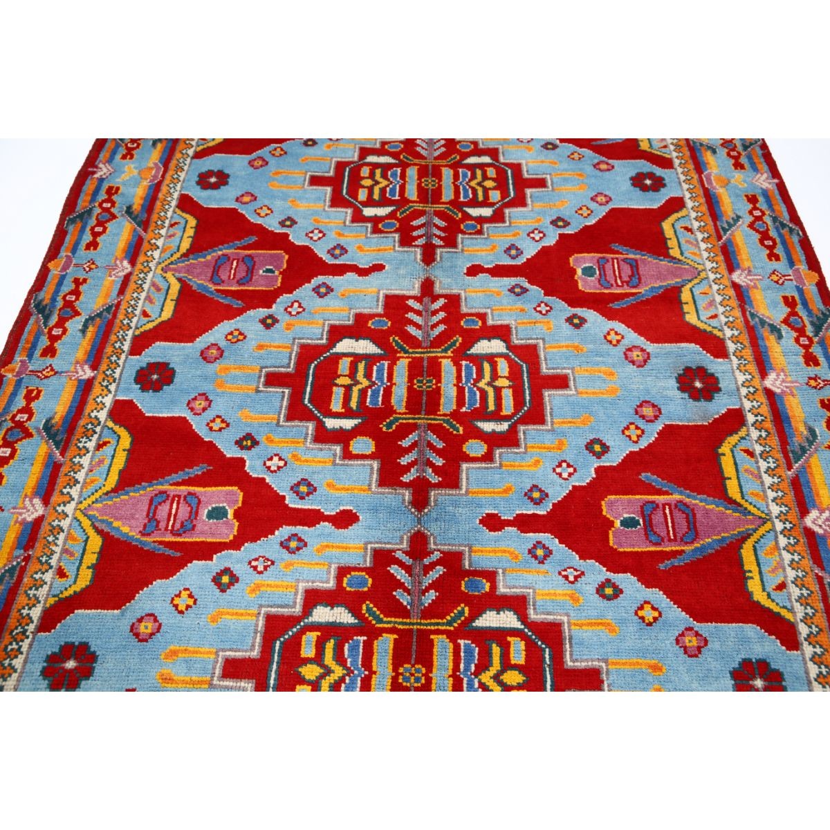 Revival 6x8 Handmade Double Knotted Washable Wool Rug - Colorful