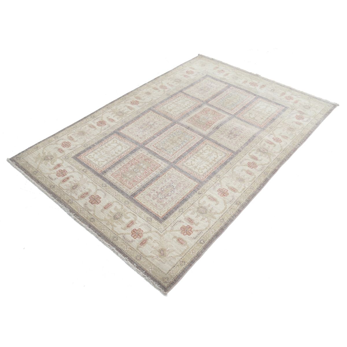 Bakhtiari 4x6 Handmade Double Knotted Washable Wool Rug - Soft Hues