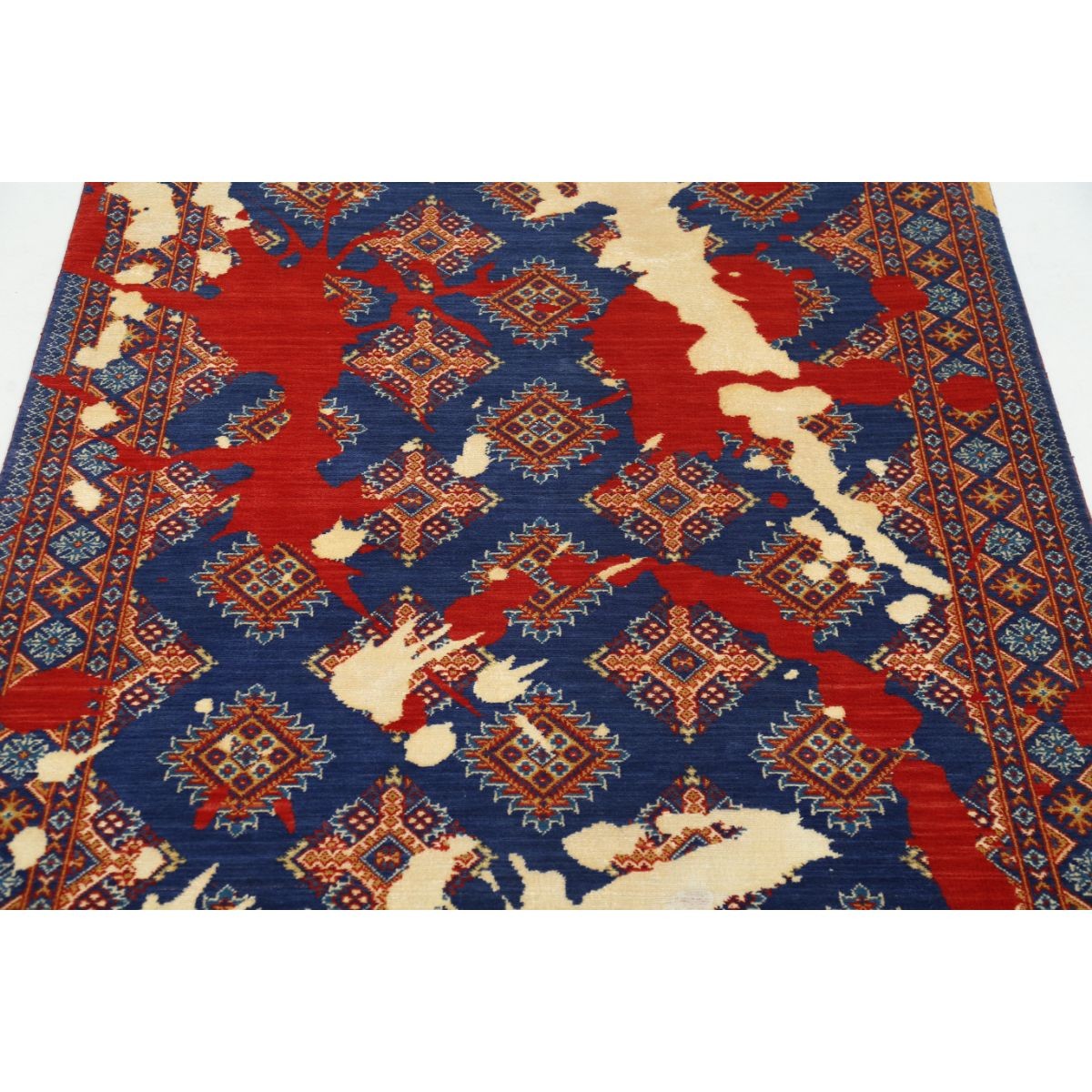 Ajrak 4x6 Powered-Loomed Washable Wool Rug - Colorful