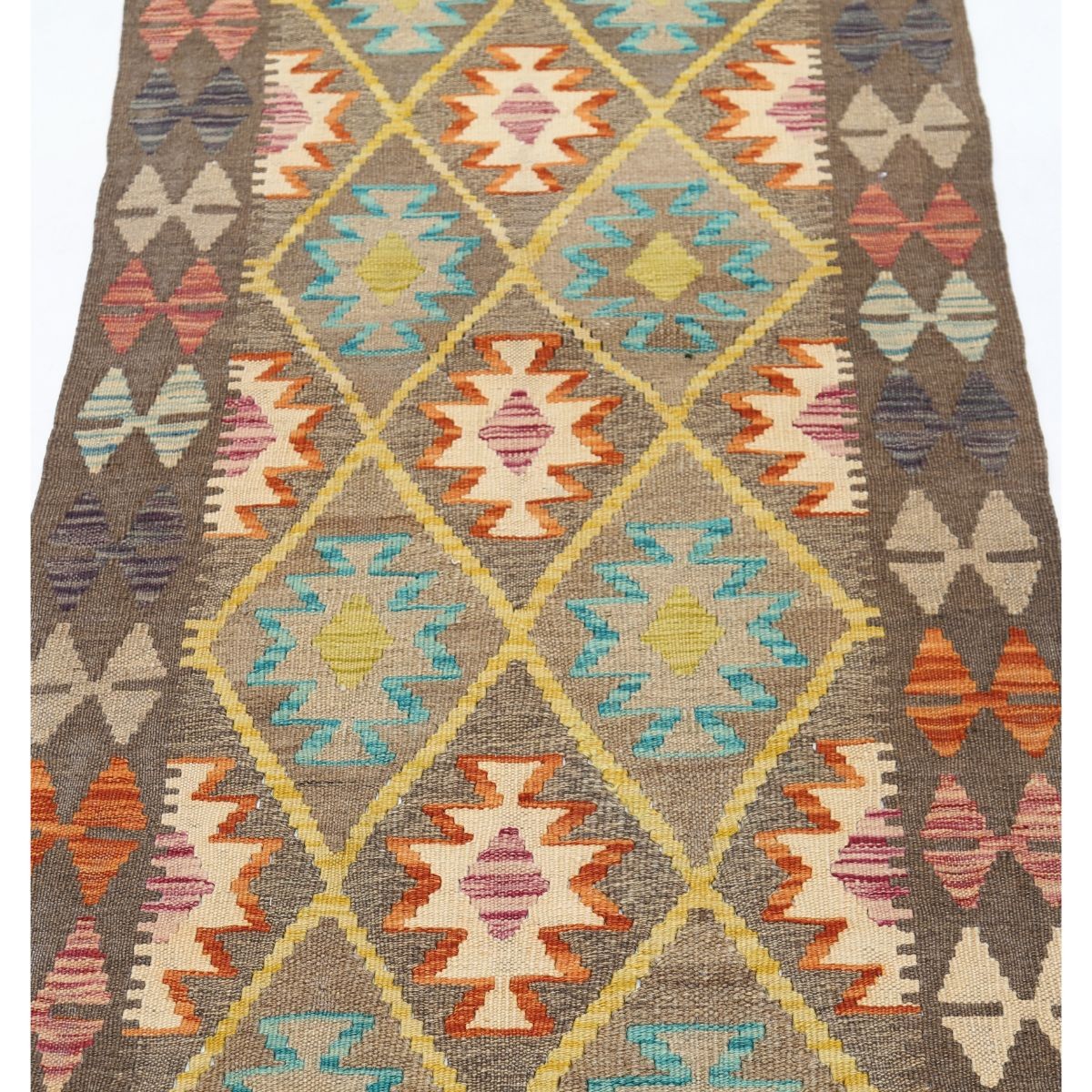 Maimana 3x9 Hand Woven Washable Wool Runner - Colorful