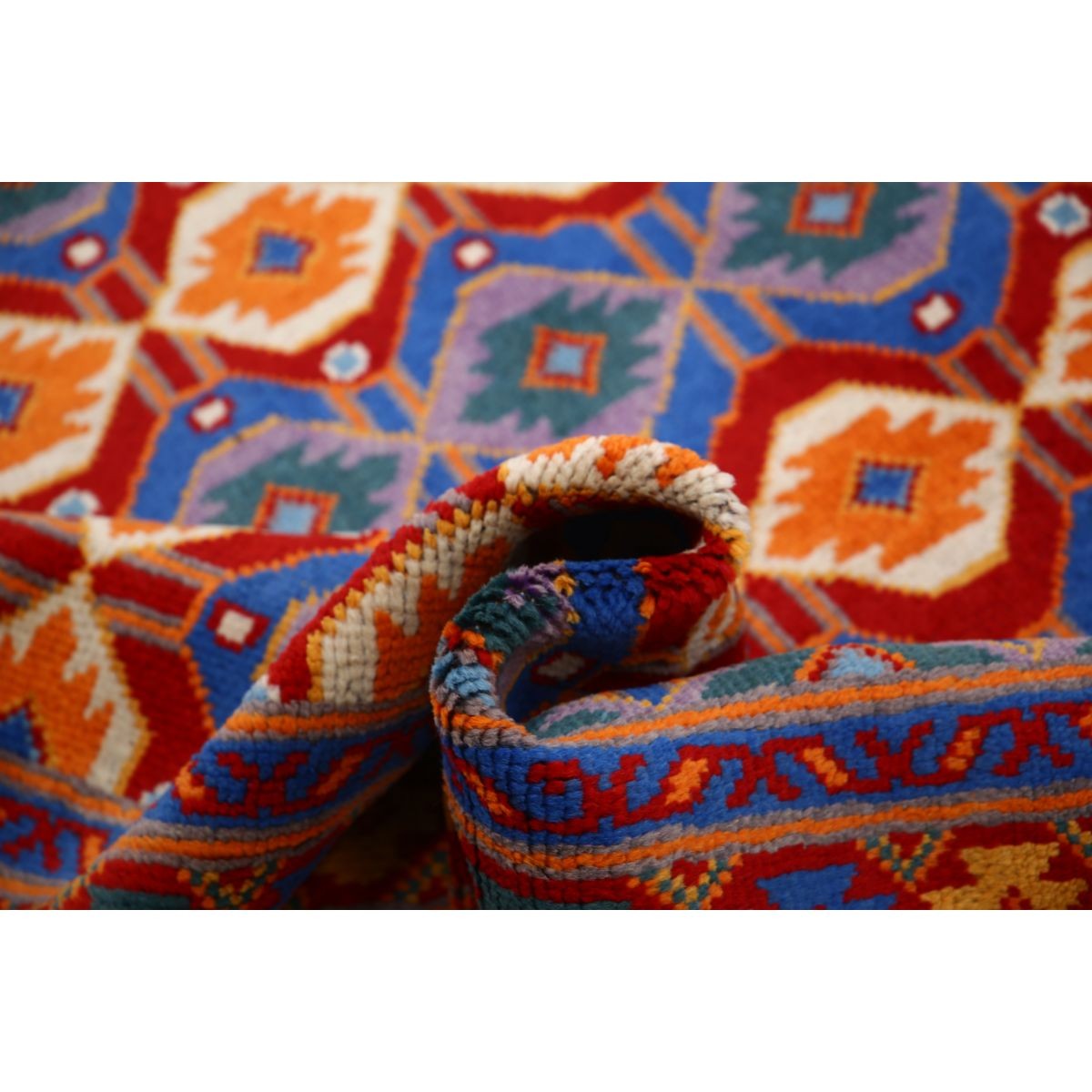 Revival 5x7 Handmade Double Knotted Washable Wool Rug - Colorful