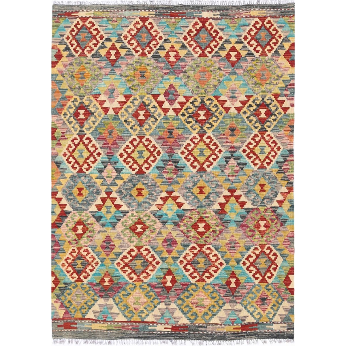 Maimana 4x6 Hand Woven Washable Wool Rug - Colorful