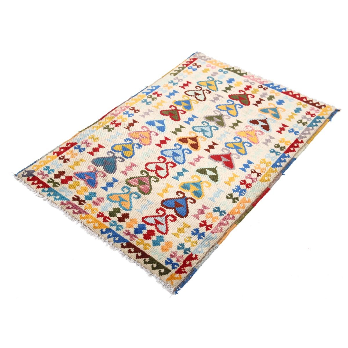 Revival 3x4 Handmade Double Knotted Washable Wool Rug - Colorful