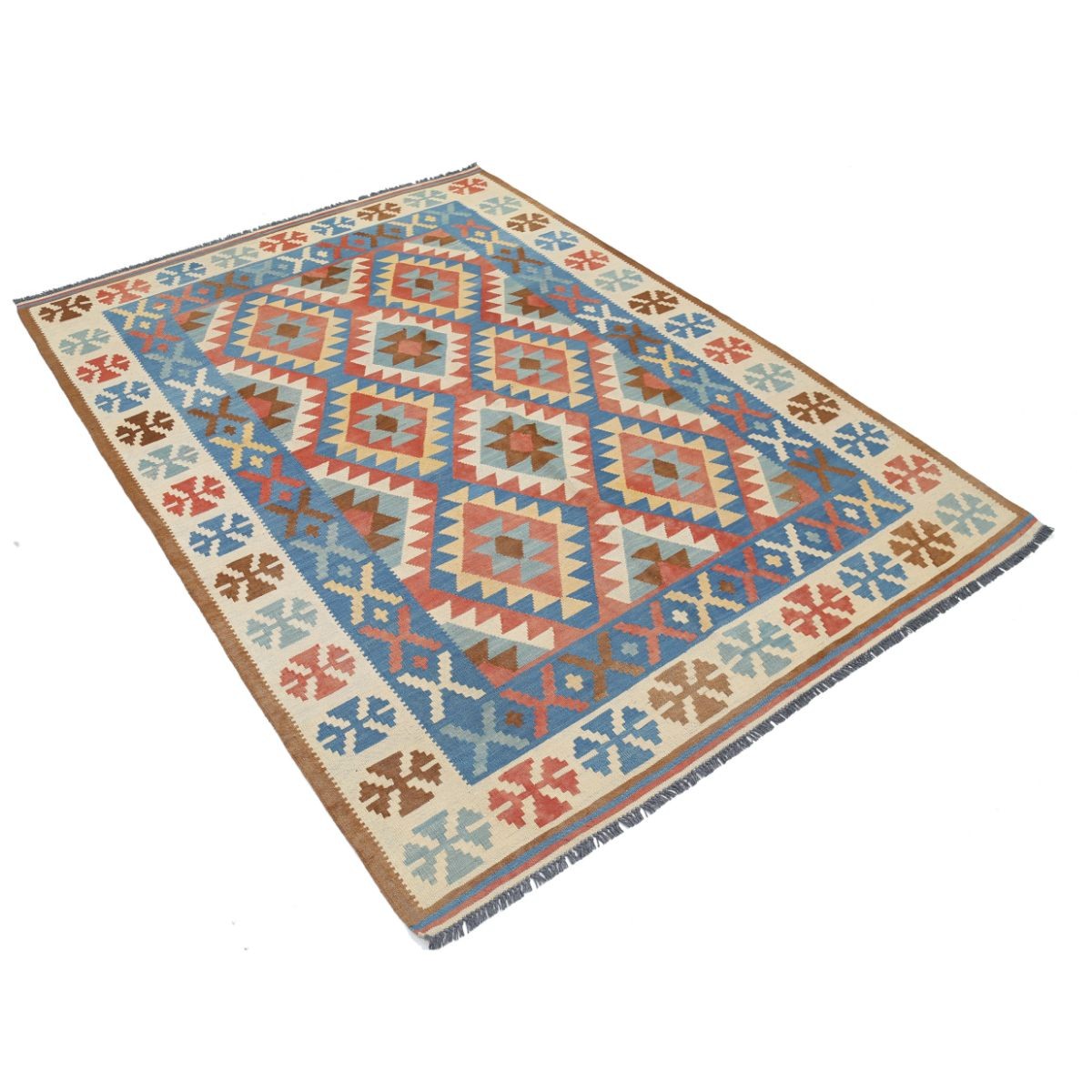 Kafkaas 5x7 Hand Woven Washable Wool Rug - Colorful